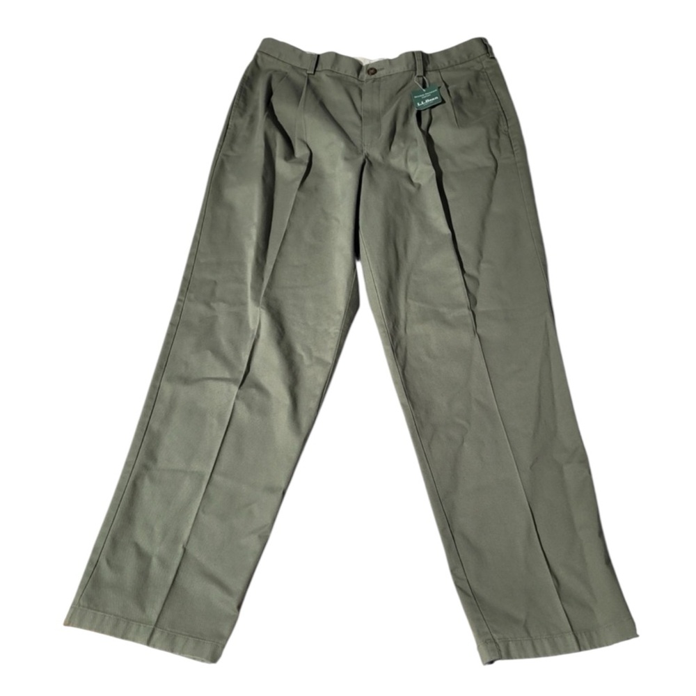 L.L. BEAN NWT Natural Fit Chino Pants in Olive Green Size 37 x 36 — NWT - Picture 2 of 9